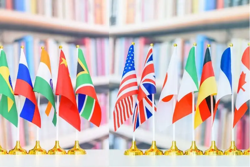 BRICS G7 flags
