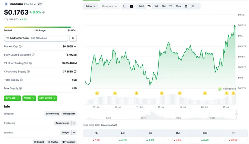 Cardano price rally