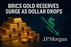 BRICS Gold Reserves Surge as Dollar Drops, JP Morgan Sees $6,000