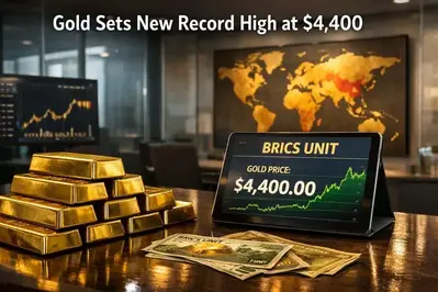 Gold Sets New Record High at $4,400: BRICS Ditches US Dollar
