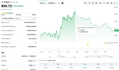 Solana Hits $95 For The First Time Since February: What Next?